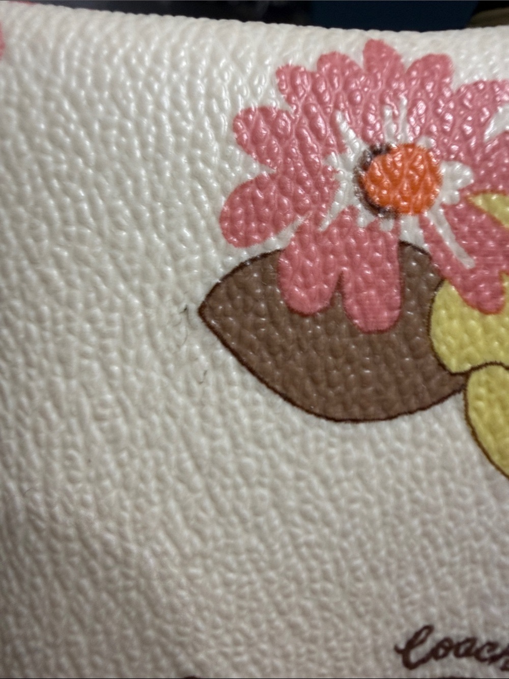 Coach Cream Floral Wristlet with Pink & Yellow Blooms - Picture 5 of 5